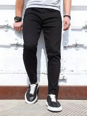 Men's Slim Fit Cotton Jeans Straight Leg