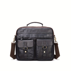 Men's PU Leather Large Capacity Business Crossbody Briefcase