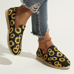 Women's Stitching Print Sneakers Slip On Lightweight Shoes