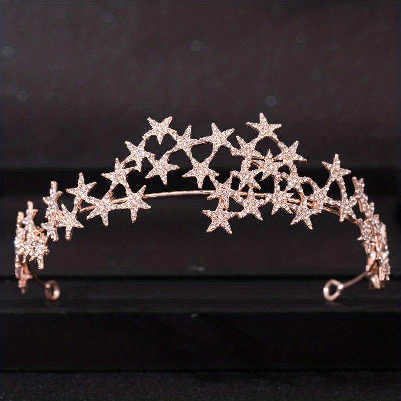 Rhinestone Star Tiara Wedding Accessories Crystal Crown Bridal Jewelry