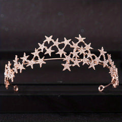 Rhinestone Star Tiara Wedding Accessories Crystal Crown Bridal Jewelry