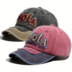 Vintage Baseball Cap Embroidery Patch Washed Distressed Dad Hat