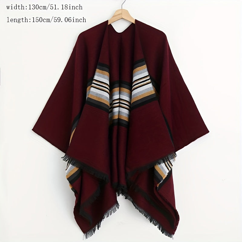Vintage Striped Cashmere Large Wrap