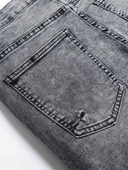 Men's Distressed Denim Shorts Medium Stretch Casual Street Style