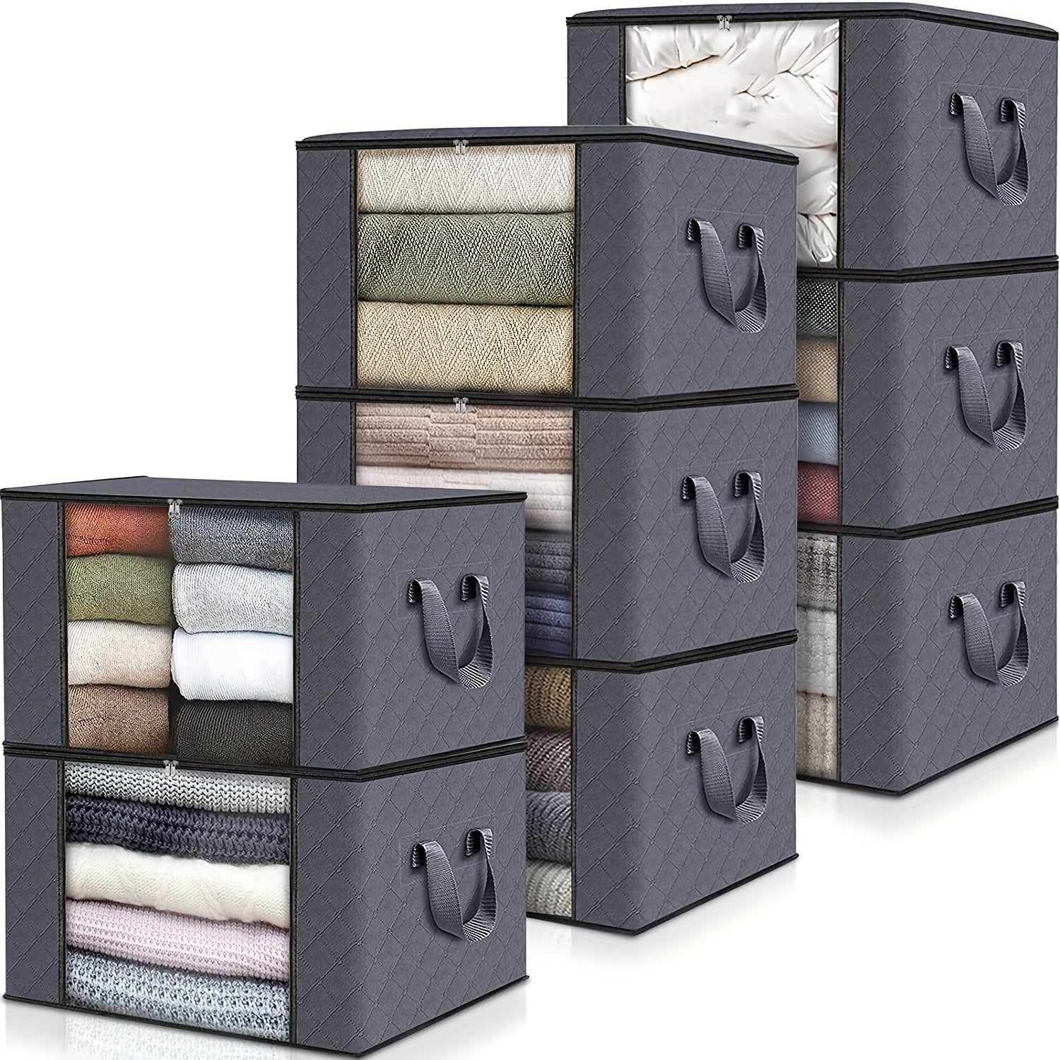 90L Large Capacity Foldable Storage Container with Reinforced Handle