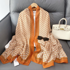 Large Geometric Pattern Print Scarf Casual Shawl