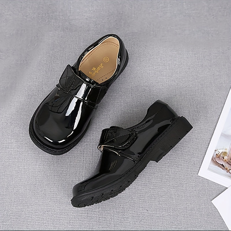 Boys Loafer Shoes Hook And Loop Fastener Casual Outdoor Round Toe Oxford Uniform