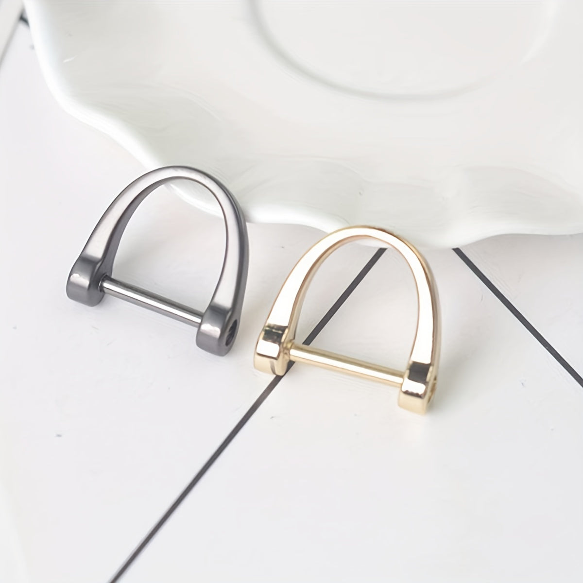 6pcs D Rings Horseshoe & U Shape D Rings for DIY Leather Craft