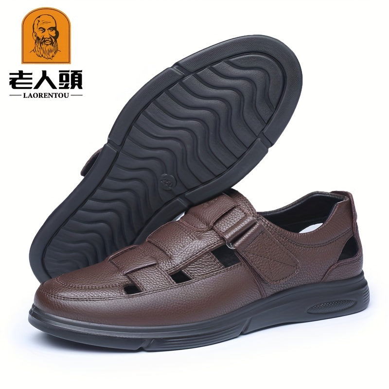 LAORENTOU Men's Leather Sandals Summer Gift For Fathers