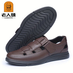 LAORENTOU Men's Leather Sandals Summer Gift For Fathers