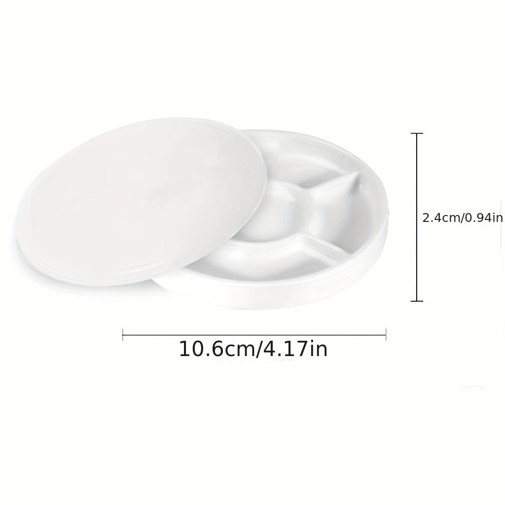 Circular Plastic Palette w/ Cover Acrylic Watercolor Paint Art Pigment Palette