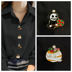 2pcs Halloween Pumpkin Button Covers Easy Clip On Jack O' Lantern