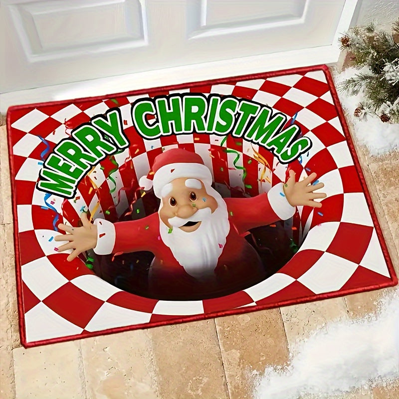 Santa Claus Pattern Area Rug Soft and Comfortable Floor Mat