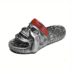 Men's Skull Slides Non Slip Slippers Open Toe Shoes Indoor Outdoor