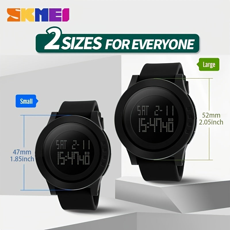 Unisex Sporty Round Electronic Watch Waterproof Casual Military Wristwatch
