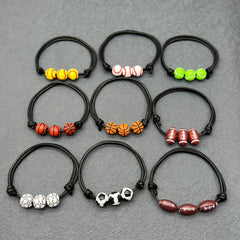 Girls Soccer Party Favors - Sport Ball Charm Bracelets Set of 4