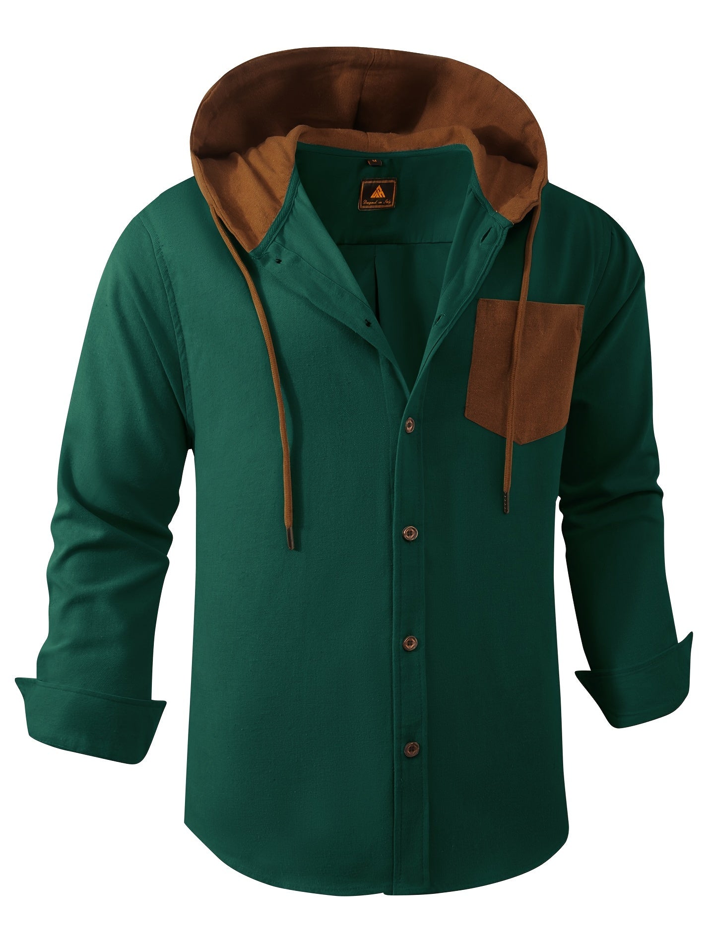 Men's Hooded Long Sleeve Shirt for Autumn