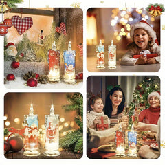 Christmas Flameless Candle Santa Claus Snowman Base LED Decoration