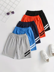 5pcs Boy's Shorts Elastic Waist Bottoms Comfy Soft Kids Active Clothes