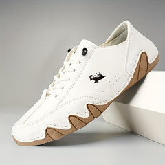 Men's Superfine Fiber Leather Lace-up Sneakers