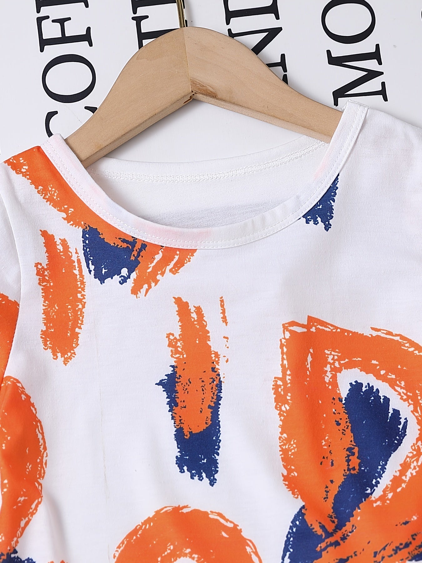 Boys Graffiti Print Tee & Shorts Set Kids Summer Clothes