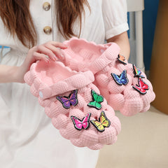 Butterfly Decor Bubble Massage Sandals Slip On Ankle Strap Shoes