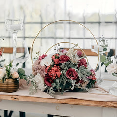 Metal Flower Garland Hoop Set DIY Wedding Table Decor