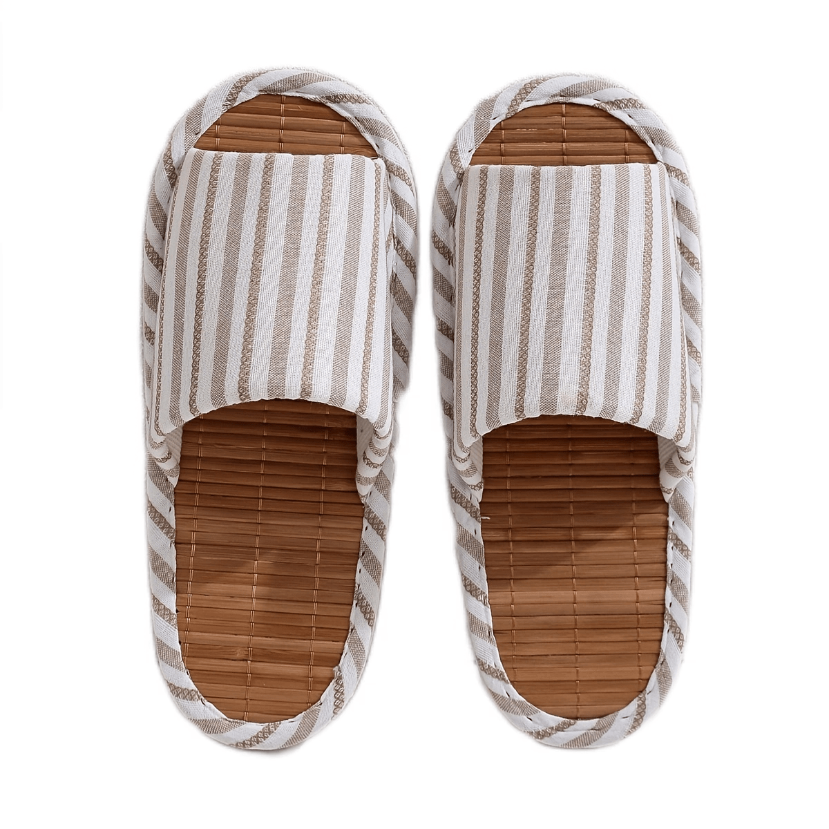 Striped House Slippers Men Cozy Indoor Shoes Anti-Skid Fall Spring