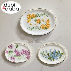 Dollhouse Ceramic Plate with Natural Pattern - Kitchen Props