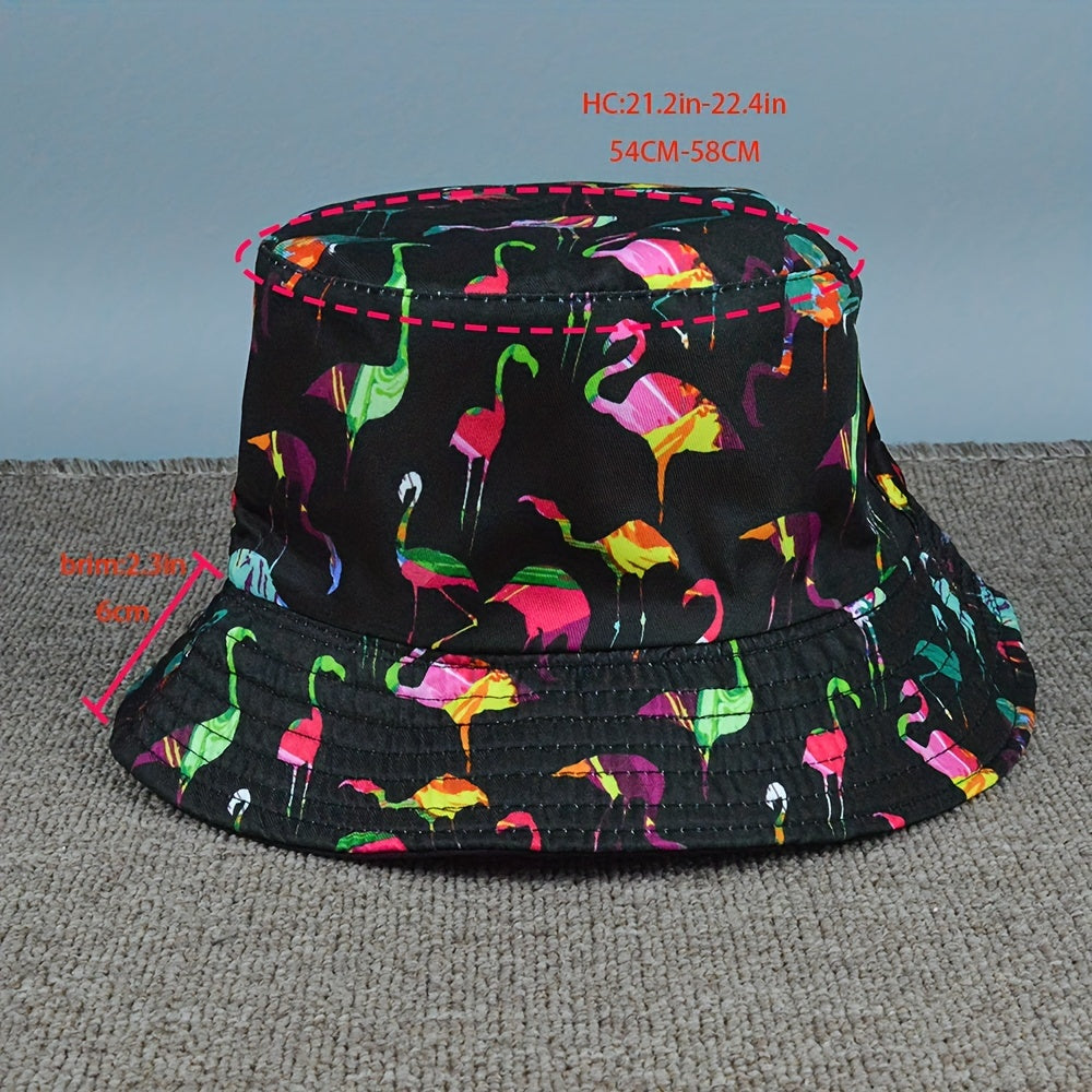 Flamingo Print Bucket Hat Sun Protection Hat
