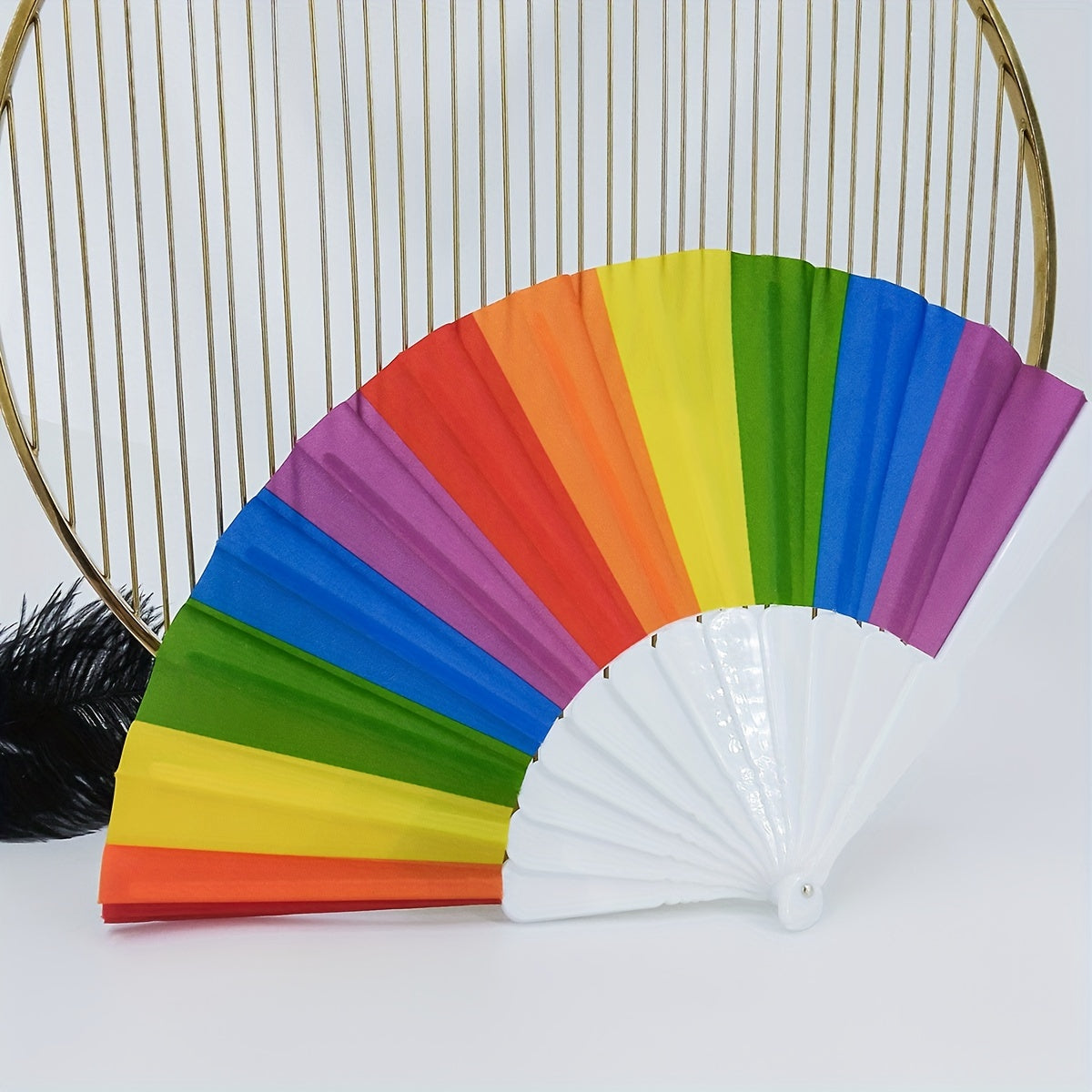 Rainbow Dance Fan Handheld Performance Decoration Carnival Accessories