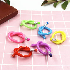 6pcs Colorful Magic Bending Pencils Neon Colors with Erasers