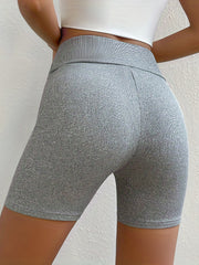 Asymmetrical Waist Skinny Shorts for Women