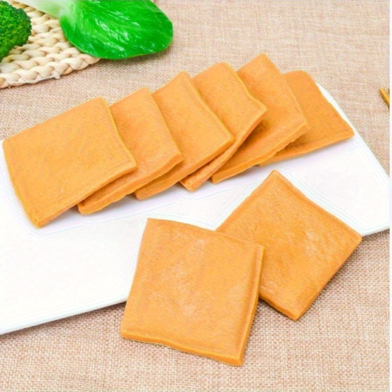 2pcs Yellow PVC Tofu Cubes Halloween Thanksgiving Pretend Play Food