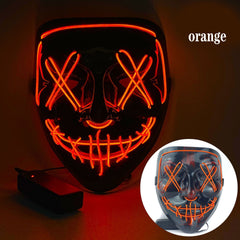 Men's Halloween LED Mask Face Fluorescent V Horror Bloody Light Mask