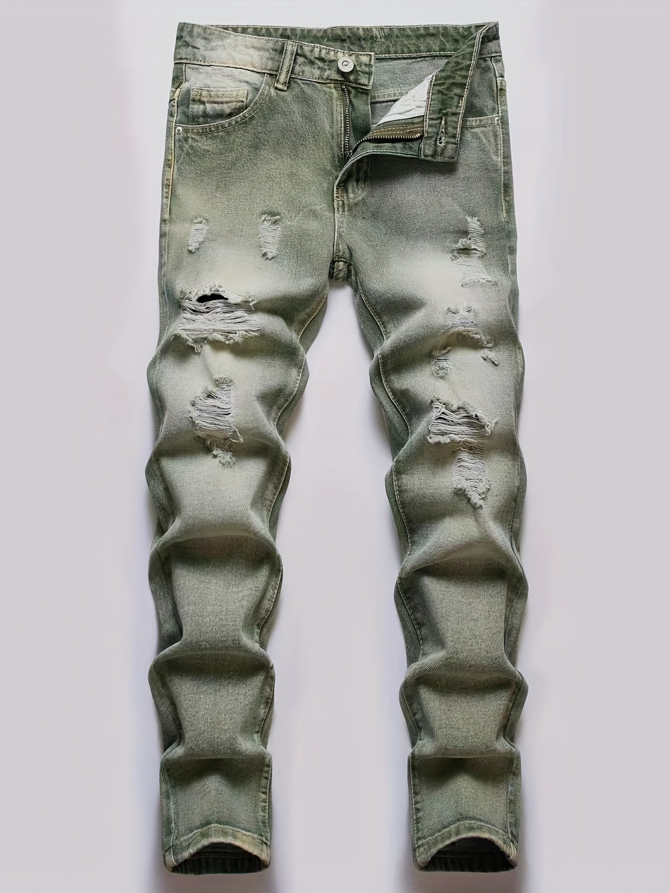 Boys Ripped Denim Jeans Straight Pants Bottoms Casual Kids Clothes
