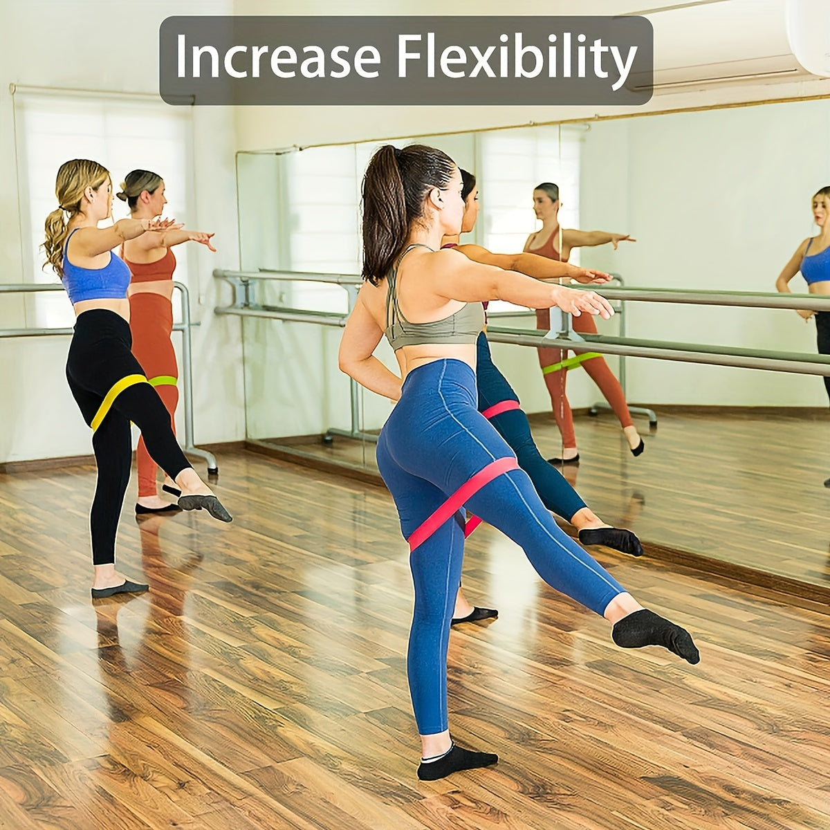 5pcs Yoga Tension Ring Set Non-slip Fitness Elastic Resistance Band