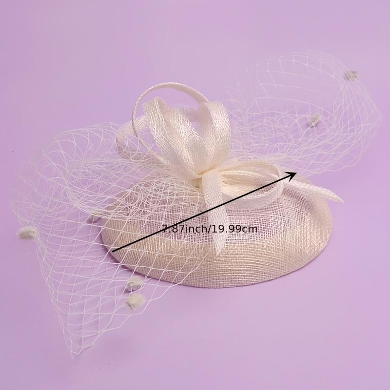 Retro Feather Veil Mesh Flower Hat for Women