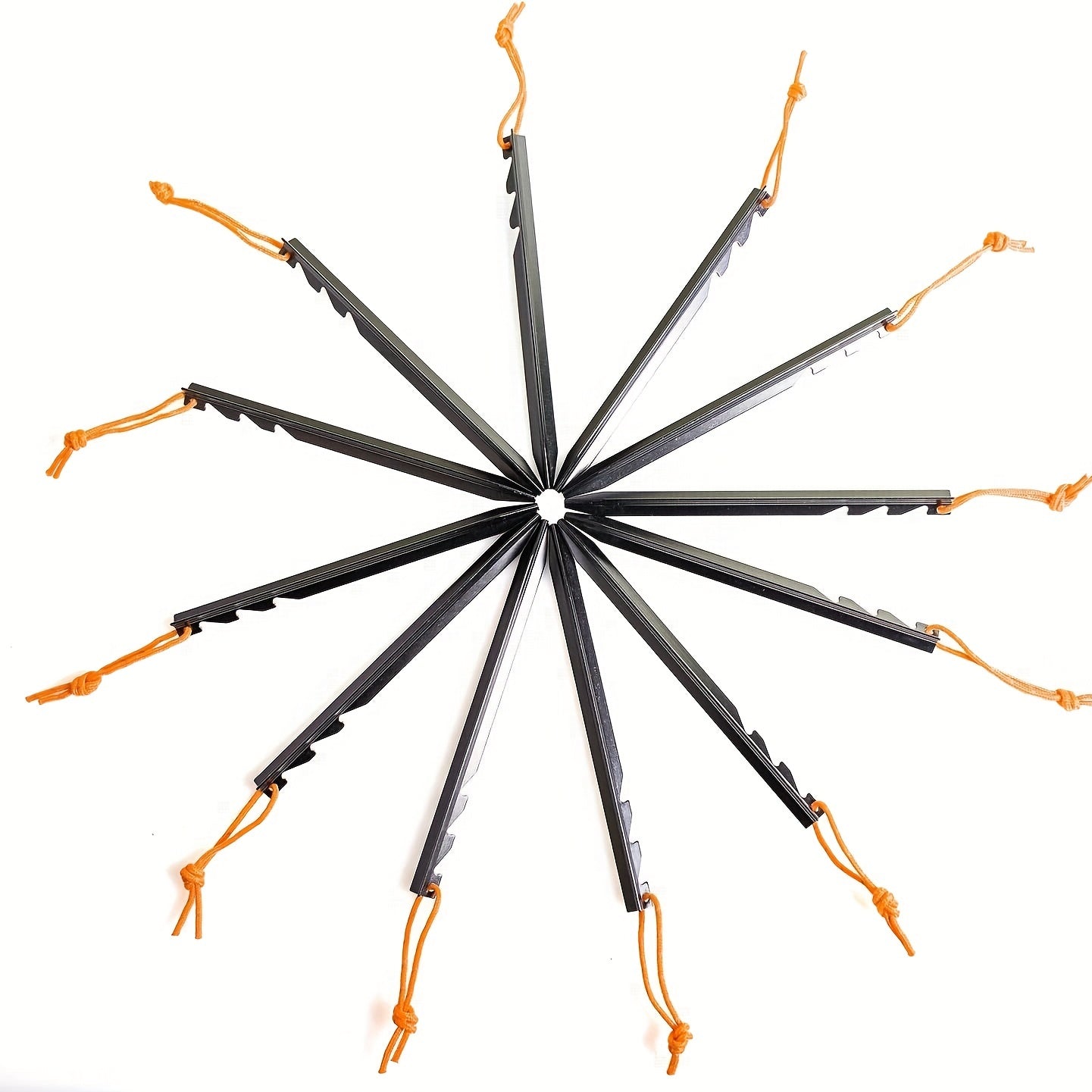 12pcs Aluminum Tent Stakes w/ Reflective Rope for Camping, Hiking, Gardening