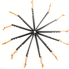 12pcs Aluminum Tent Stakes w/ Reflective Rope for Camping, Hiking, Gardening