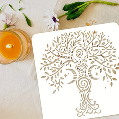 Tree Of Life Stencils, Moon Star Paint Stencil, Reusable Spiral Design