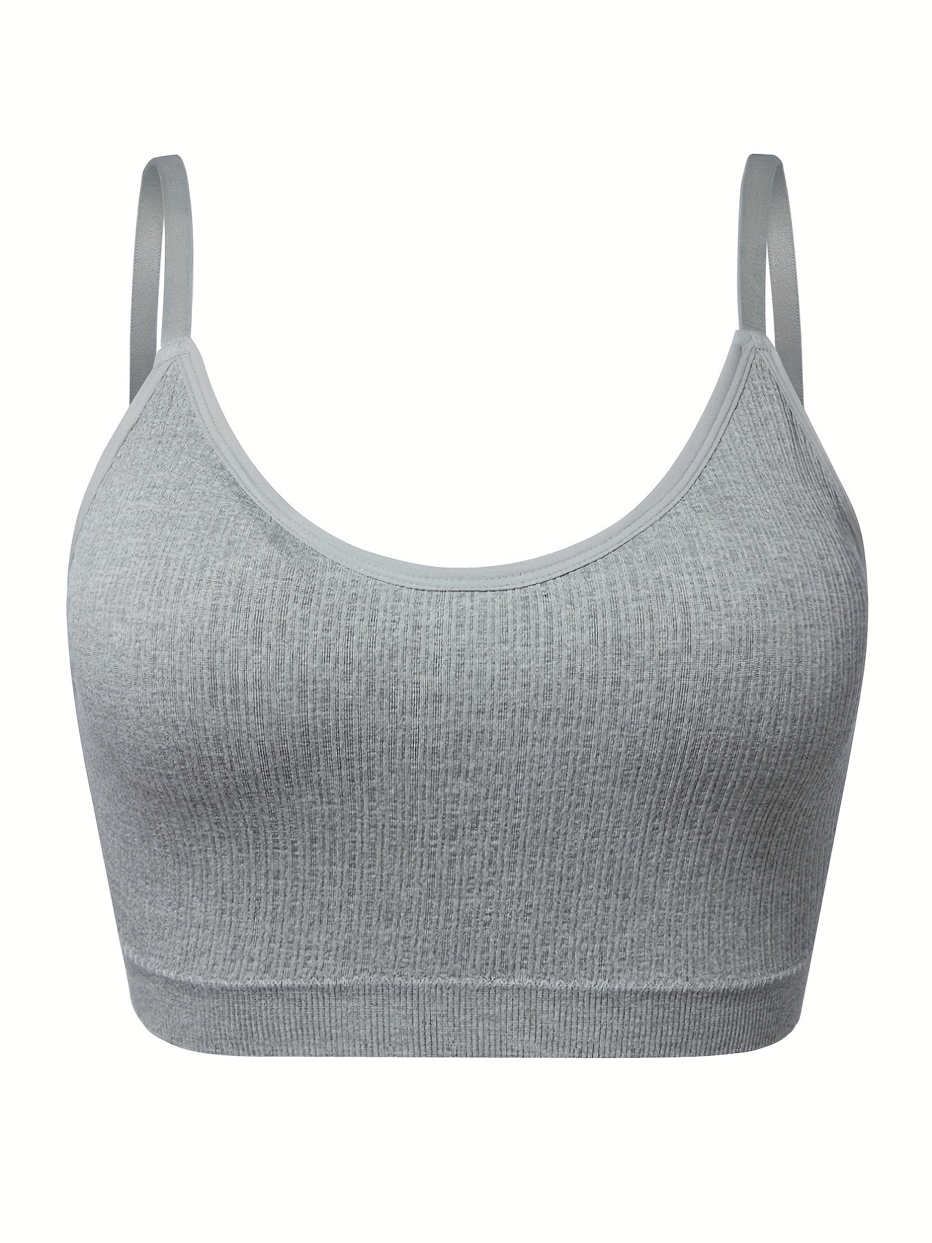 Plus Size Wireless Ribbed Sports Bra - Comfortable Breathable Bralette
