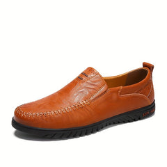 Men's Stitch Detail Loafer Shoes Comfy Non slip Slip On Shoes