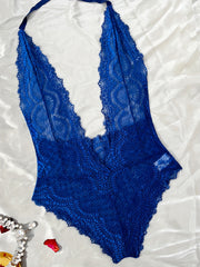 Floral Lace Plunging Teddy Bodysuit Lingerie