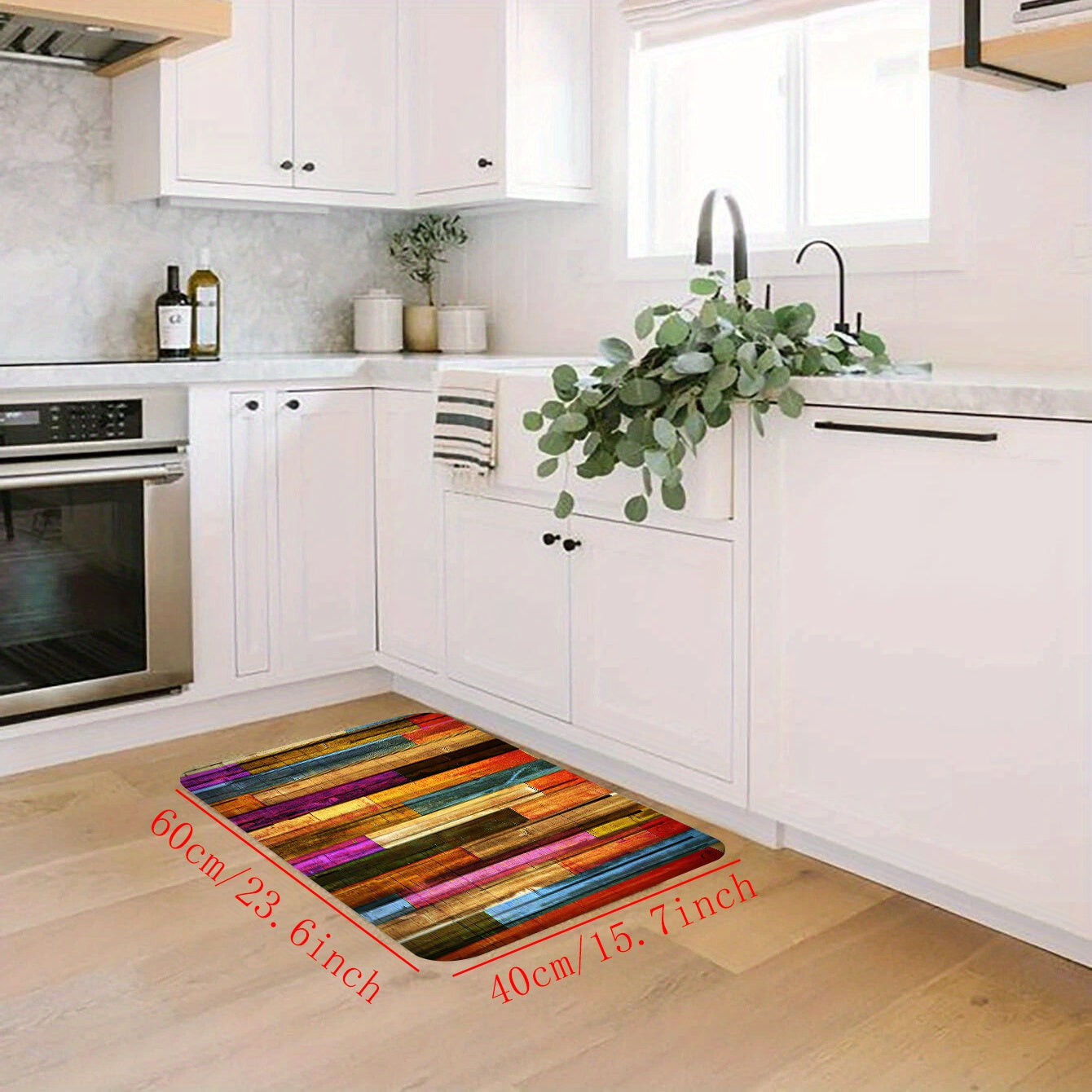 Colorful Geometric Floor Mat Non-slip Kitchen Runner Rug