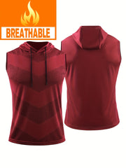 Men's Elastic Hooded Sports Vest Quick-drying Breathable Fitness Tank Top