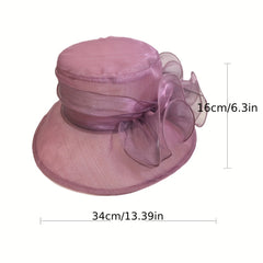 Mesh Flower Derby Hat Organza Bucket Hats Travel Beach Hat Women