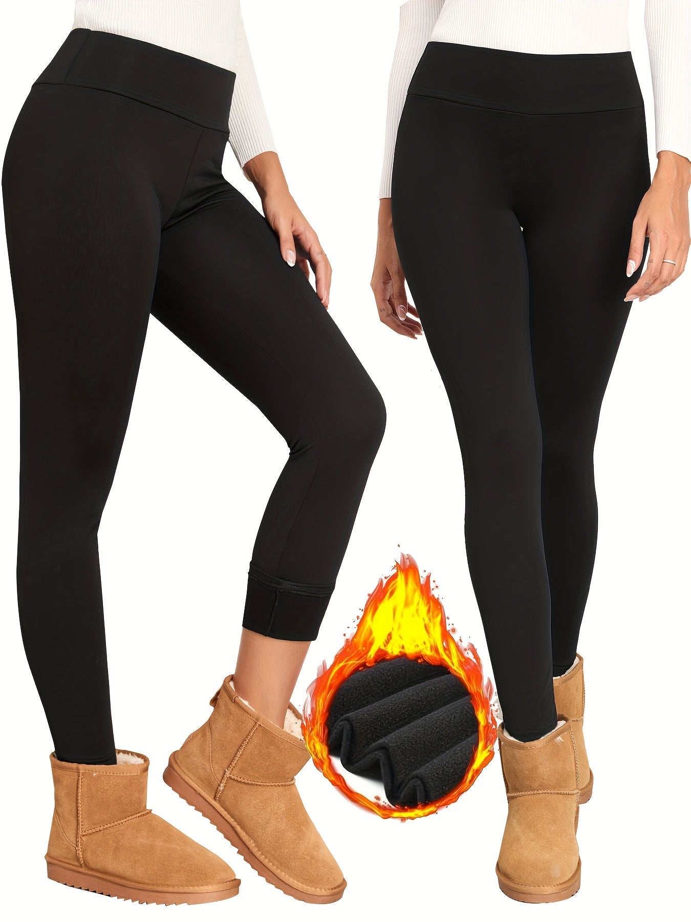 Fleece Lined Sports Leggings For Women Workout Running Yoga Warm Tight Pants