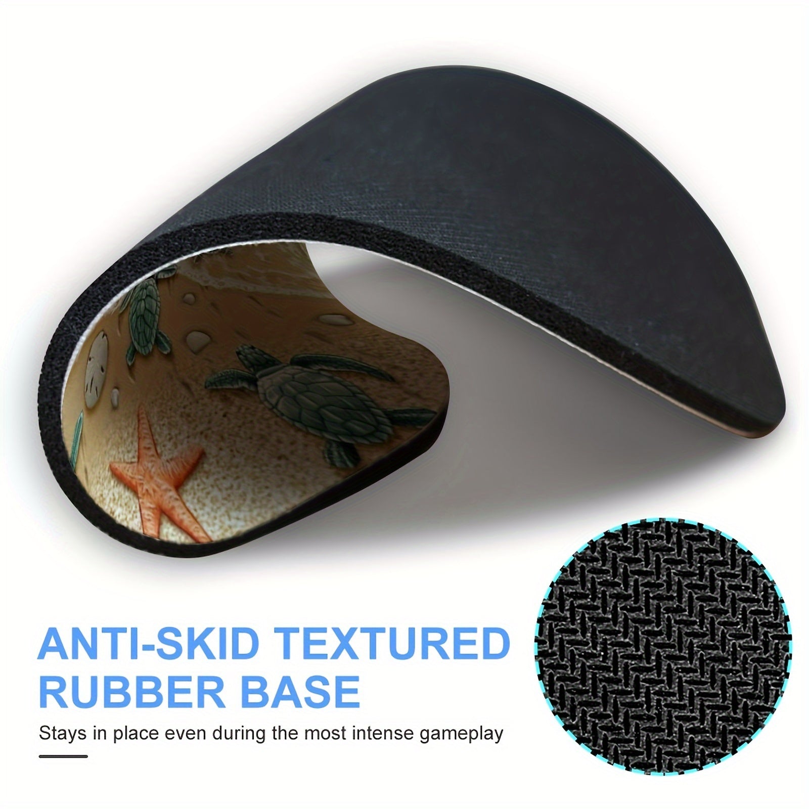 Turtle Starfish Round Mouse Pad Non Slip Rubber Base