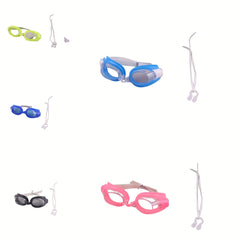 Professional Swim Goggles Adjustable Anti-fog Glasses with Earplugs & NoseClip